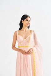 Niara Peach Dress with Dupatta